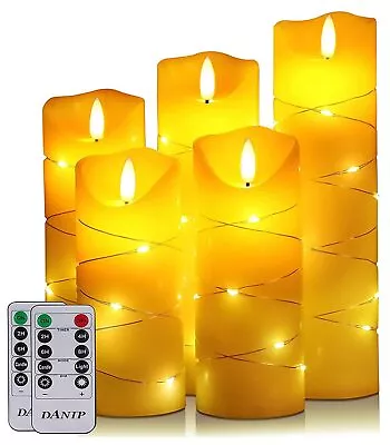 LED Flameless Candle With Embedded Starlight String 5-Piece LED Candle Wit... • $44.01