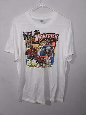 Vintage Auto Racing Shirt 90s Drag Racing Wheelstander Dodge Single Stitch XL • $34.99