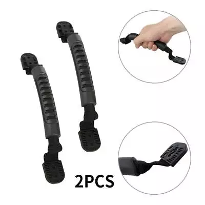 1 Pair Black Kayak Canoe Boat Side Mount Handle New With Bungee Cord Accessories • £7.49