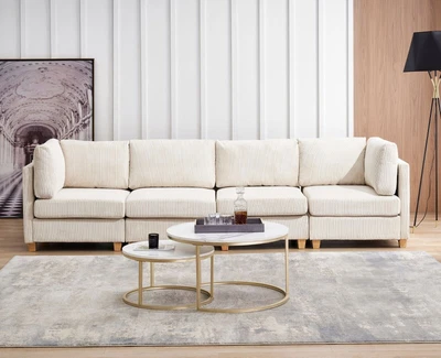 $749.99 • Buy 126 Convertible Sofa Couch,L-Shaped Sectional Sofa Corduroy Fabric Modular Couch