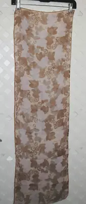 VERA Vintage Sheer Chiffon Lilac Beige Floral Print Long Scarf 41  X 13  • $11.66