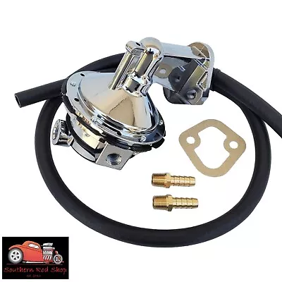 Fits Big Block Mopar Chrome Fuel Pump 80 GPH 8PSI Dodge 383 440 Fitting Hose • $69.95