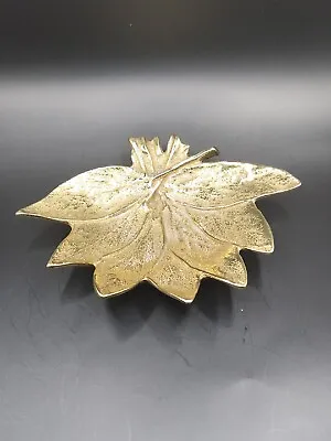 Virginia Metal Crafters 1960 Brass Sage Leaf Trinket Dish/Ash Dish 3-49  • $19.99