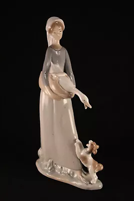 Vtg Lladro Porcelain Girl With Goose And Dog Retired Collectible Figurine 4866 • $44.91
