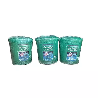 Yankee Candle Set Of 3 Samplers Votive Candles - Magical Frosted Forest • £9.23