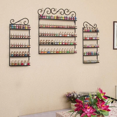 £14.49 • Buy 5 Tier Nail Polish Display Shelf Rack Wall Mounted Cosmetic Stand Holder Metal