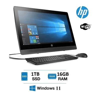 HP AIO All In One 20  PC Core I5 6TH GEN 500GB SSD 8GB RAM Webcam Wifi Win11 • £149.99