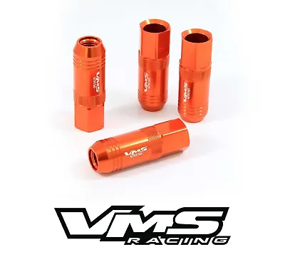 16pc Vms Racing Orange 12x1.5mm 60mm Extended Tuner Aluminum Racing Lug Nuts C • $44.95
