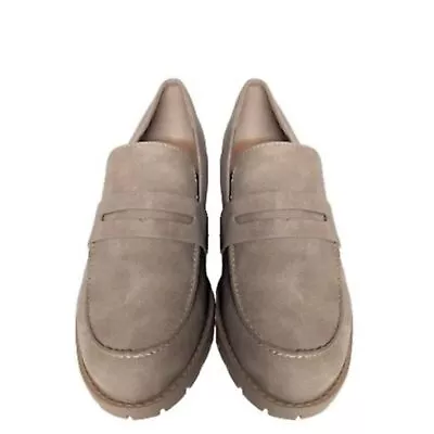 Me Too Oriel Nutmeg Vegan Suede Chunky Lug Sole Penny Loafer Shoes Size 8.5 New • $28