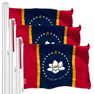 Mississippi 2020 Version Flag 3x5FT 3-Pack 150D Printed Polyester By G128 • $35.99