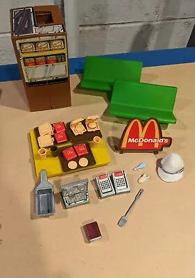 Barbie Loves McDonalds Playset Large Lot Bench Kitchen Sign Vintage 1982 Mattel  • $59.50