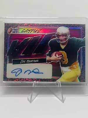 Joe Montana 2023 Pro Set Metal Auto Campus VIP Pink Prismatic #5/10 Notre Dame • $50