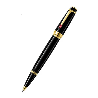 Montblanc Boheme Black Gold Plated Rollerball Pen In Leather Case Elegant Gift • $469.93