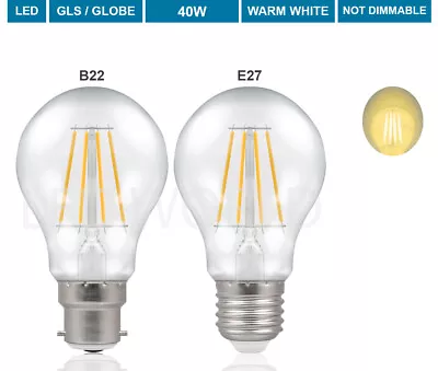 £5.99 • Buy 40W 60W 100W Watt Bayonet Screw Light Bulbs E27 BC B22 Standard GLS Clear Bulb