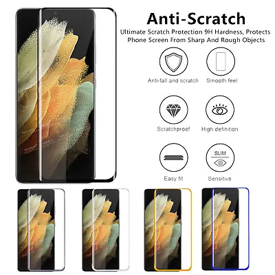 Full Curved 3D Tempered Glass Screen Protector For Samsung S22 S21 S20 S10 S9 S8 • £2.99