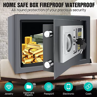 Mini Electronic Password Security Safe Deposit Box Home Office Money Cash Safety • £13.55