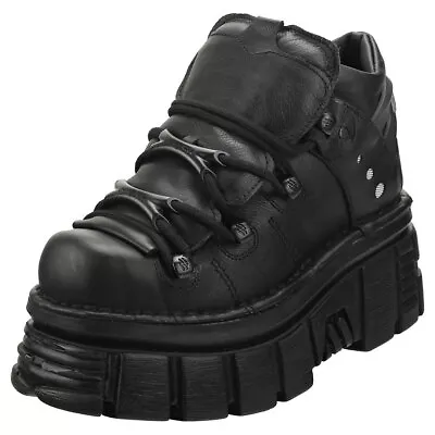 New Rock M106n-s52 Unisex Black Platform Shoes - 10 UK • £182.49