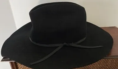 Bradford Western By Resistol Black Premium Wool Felt Cowboy Hat Youth 6 3/4 • $19