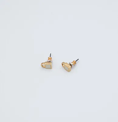 Marc By Marc Jacobs Mini White Enamel Padlock Stud Earrings • $19.98