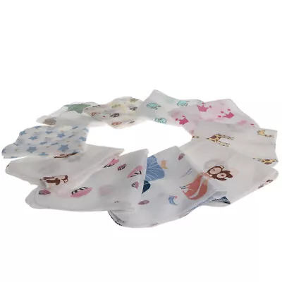 10x Baby Burp Cloths 2 Layer Gauze Washcloths Handkerchief Scarf Saliva Wipes • $17.65