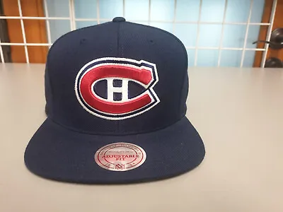 Mitchell & Ness NHL Montreal Canadiens Team Logo Navy Retro Snapback Cap Hat • $29.95