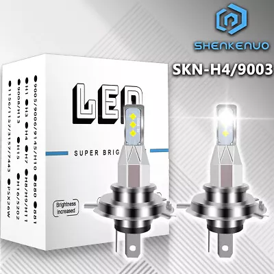 H4 9003 LED Headlight Bulbs Car & Truck Parts High&Low Dual Beam Kit 6K White • $18.74