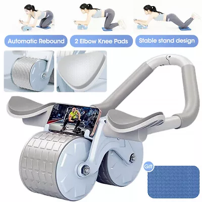 Upgrade Ab Roller Wheel Automatic Rebound Abdominal Exerciser Training Equipment • £18.99