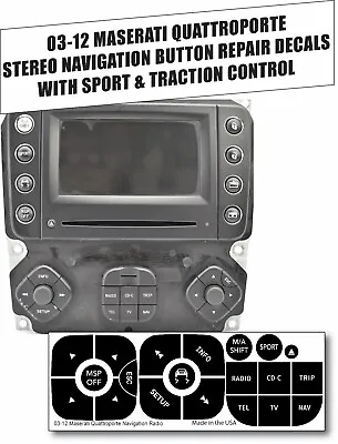 03-12 Maserati Quattroporte Stereo Navigation Sport Black Button Repair Stickers • $19.95