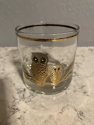 Vintage Culver 22k Gold-Embossed Owl Old Fashioned Cocktail Glasses • $10