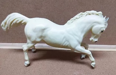 Vintage White Stallion Horse  7  T X 12  L • $29.95