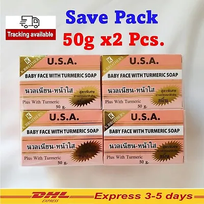 12x K. Brothers Baby Face With Turmeric Whitenning Soap Radiant Skin Body 50g • $32.02