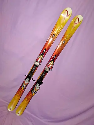 K2 Burnin' Luv T:Nine T9 Women's Skis 153cm W/ Marker MOD 11.0  Adj. Bindings ~~ • $159