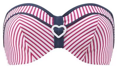 CLEO By PANACHE Lucille Bandeau Bikini Top Strawberry SWIMWEAR Size 30D NEW • £12.25