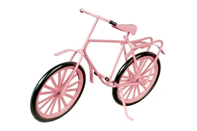 Pink Metal Bicycle / Bike Dolls House Miniature Outdoor Accessory • £5.89