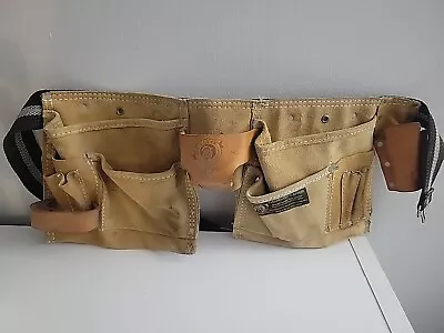 Rooster Carpenters Apron Waist Tool Belt R 499-2 Suede Leather Tan  • $24