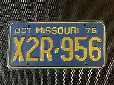 Missouri License Plate 1976 October X2r 956 • $24.99