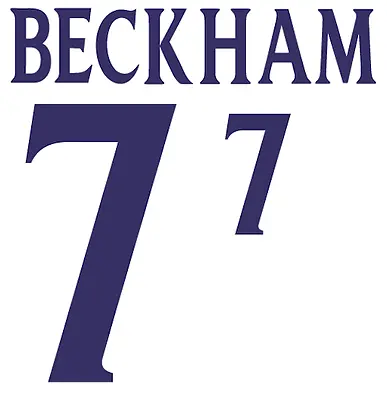 England Beckham 2002 Nameset Shirt Soccer Number Letter Heat Print Football  • £12