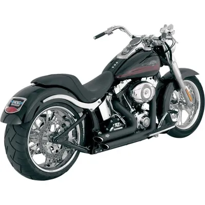 Vance & Hines 47221 Black Shortshots Staggered Exhaust System HD Softail '86-'09 • $248.99