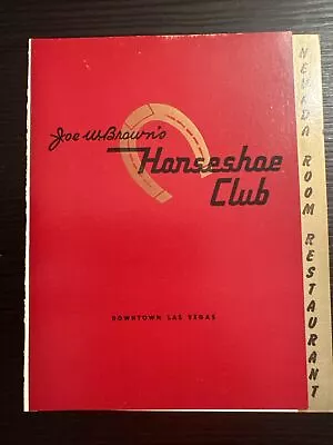 Vintage 1950s Las Vegas Horseshoe Club Nevada Room Restaurant Miniature Menu • $9.95