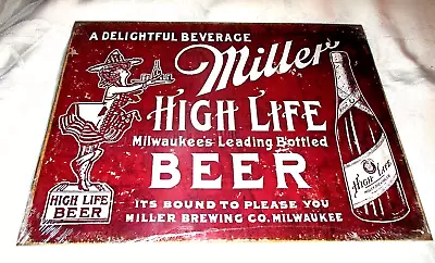 MILLER HIGH LIFE Poster-Style Distressed Metal Sign #2 - NEW • $19.99