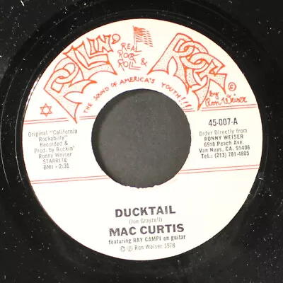 MAC CURTIS: Ducktail / Sidetrack Mama ROLLIN' ROCK 7  Single 45 RPM • $8