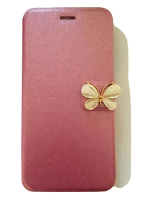 £3.45 • Buy Phone Case Iphone 6/6s Leather Style Wallet Cover Pink Brand Butterfly Design