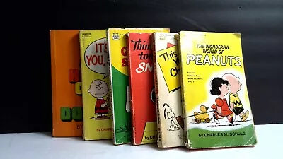 Peanuts Charlie Brown Vintage Lot Of 6 Paperbacks Snoopy Schultz • $9.99