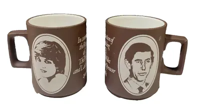 Hornsea Pottery Prince Charles And Lady Diana Wedding Mugs Vintage • £18.99