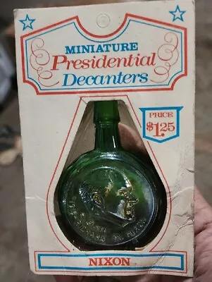 Brand New 1972 RICHARD M. NIXON Wheaton Miniature Glass Bottle Original Package  • $12