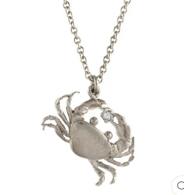 Alex Monroe - 925 Silver Cheeky Crab - Tiny Diamond Necklace - No Box • $154.90