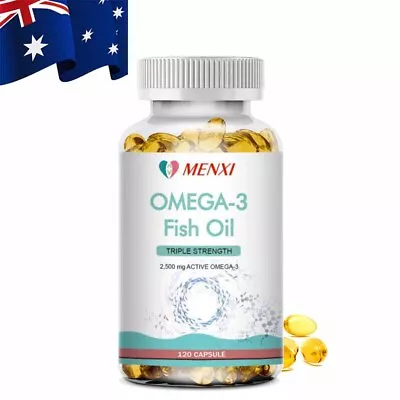 Omega 3 Fish Oil Capsules Triple Strength Joint Support 2500 Mg EPA & DHA 120PC • $18.86