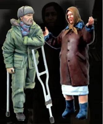 1/35 Resin Figure Model Kit Soviet Civilians Wounded Ex Soldier WW2 Unpainted • $16.55