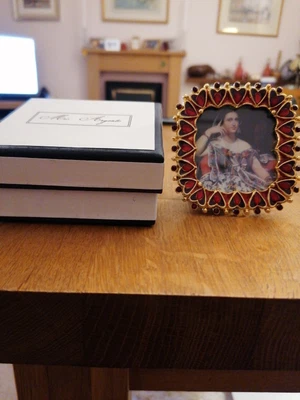 £7.99 • Buy Vintage Collectable Enamel Boxed Ornate Miniature Picture Frame By Mio Argento