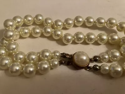 Vintage Estate Double Strand Faux Pearl Bracelet • $6.79